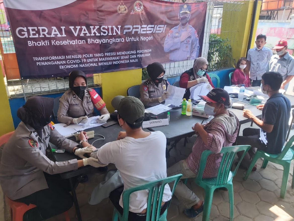 *Hari Ketujuh PPKM Darurat, Polda Banten Vaksin 1.711 orang*