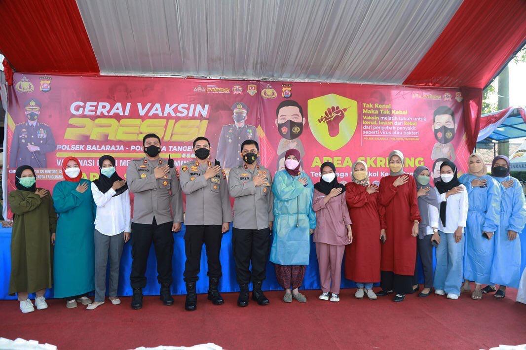 Pastikan Prokes Dijalankan, Wakapolda Banten Tinjau Pelaksanaan Vaksinasi Presisi di Polsek Balaraja