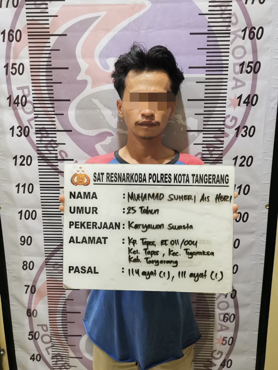 Satresnarkoba Polresta Tangerang Tangkap Pria Miliki Belasan Gram Ganja