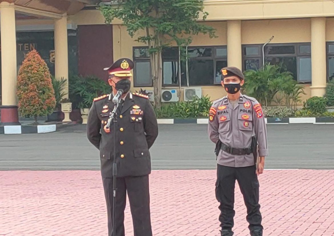 Dirpamobvit Polda Banten Pimpin Apel Pergeseran Personel Pengamanan Pada Obvitnas dan Obter