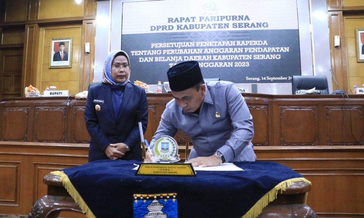 DPRD Tetapkan Raperda Perubahan APBD Kabupaten Serang Tahun 2023