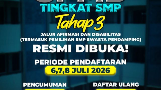 SPMB Tahap III SMP Negeri Tangsel Dibuka, Tersedia 2.997 Kursi Jalur Afirmasi