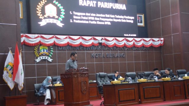 Paripurna DPRD, Sekda Kota Serang Apresiasi Atas Pandangan Umum Seluruh Fraksi Terhadap Dua Raperda