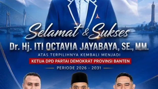 DPC Demokrat Kabupaten Serang Mengucapkan Selamat Atas Terpilihnya Hj. Iti Octavia Jayabaya sebagai Ketua DPW Demokrat Banten 2026 – 2031